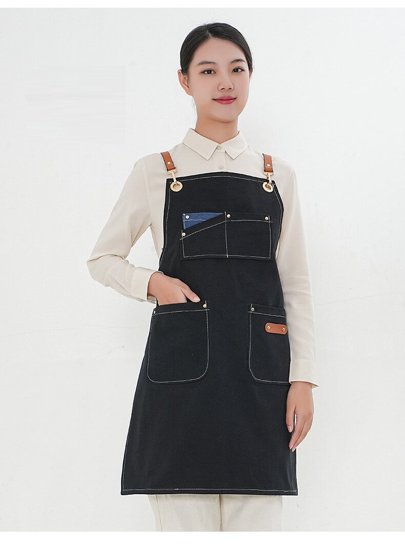 Direct selling barista denim apron restaurant milk tea cake baking canvas work clothes apron - Image 26