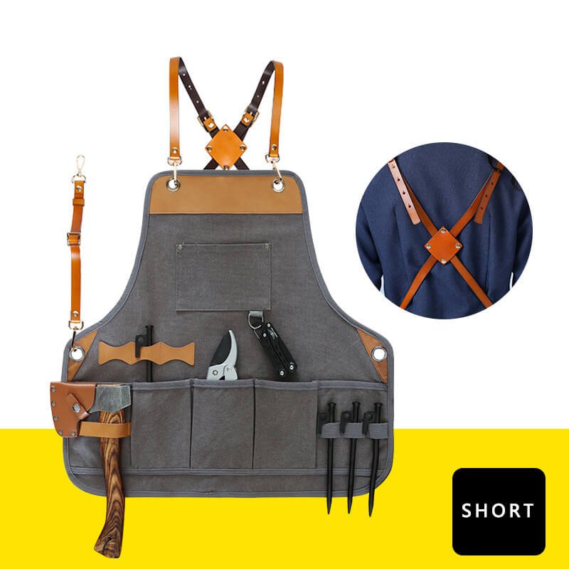 Thickened apron Japanese style outdoor wear-resistant canvas waist gardener carpenter handmade hairdressing work apron - Image 23
