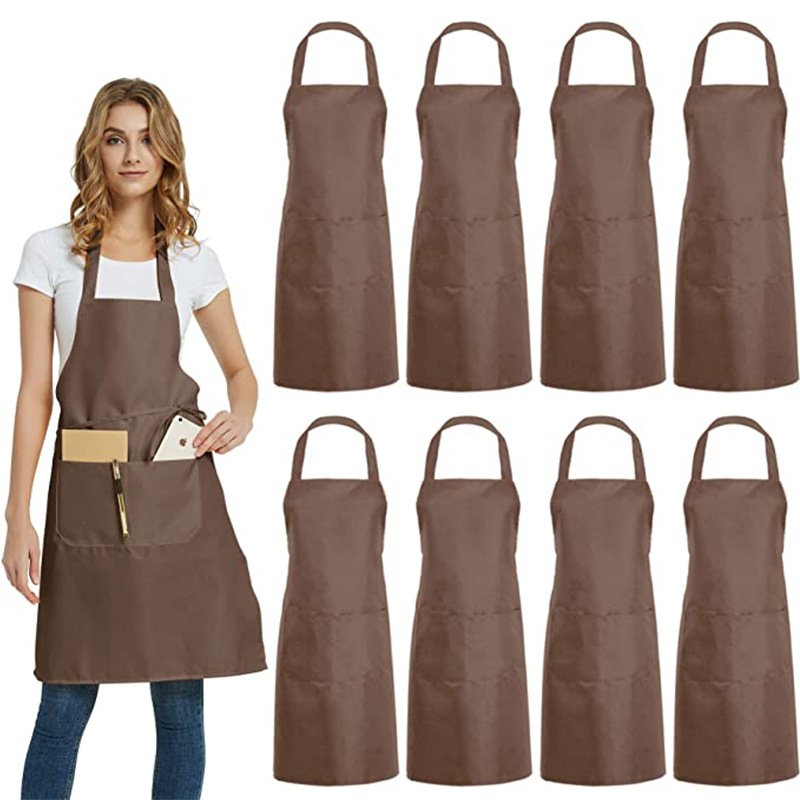 Modern simple halter neck apron polyester laces adjustable solid color apron advertising work apron manufacturers wholesale - Image 13