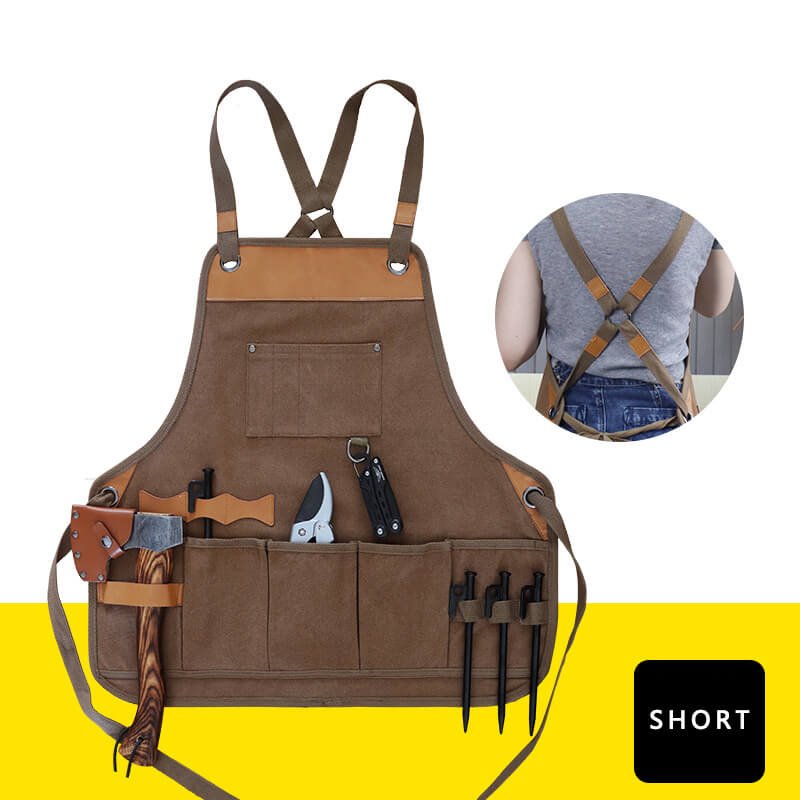 Thickened apron Japanese style outdoor wear-resistant canvas waist gardener carpenter handmade hairdressing work apron - Image 26