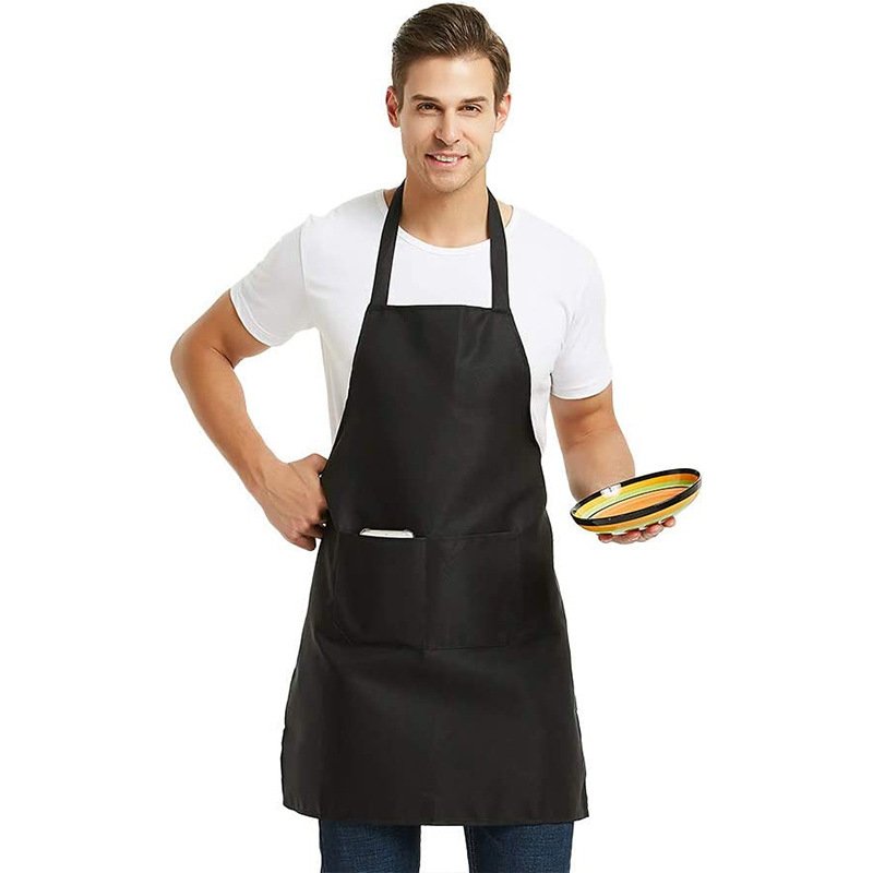 Modern simple halter neck apron polyester laces adjustable solid color apron advertising work apron manufacturers wholesale - Image 15