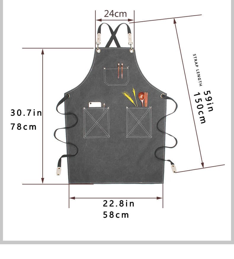 Brown thick canvas apron custom made nail art painting hairdresser flower work clothes apron - Image 3