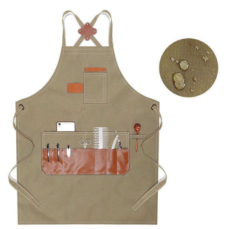 Barber's apron with custom logo printing for female painters, art students, tea shop bakery, catering, carpentry, men's work clothes - Image 13