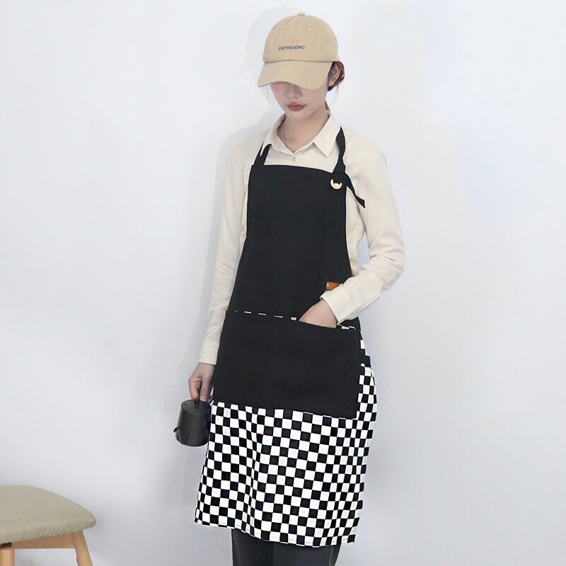 Canvas apron fashionable floral work clothes new summer thin bakery dessert chef coat can be customized logo - Image 2