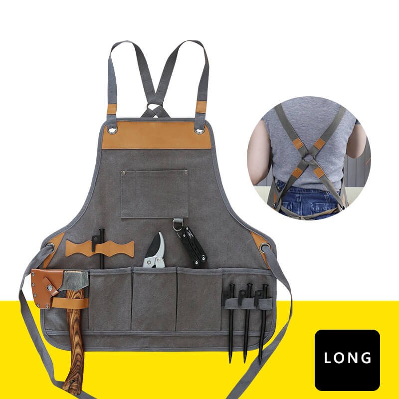 Thickened apron Japanese style outdoor wear-resistant canvas waist gardener carpenter handmade hairdressing work apron - Image 4