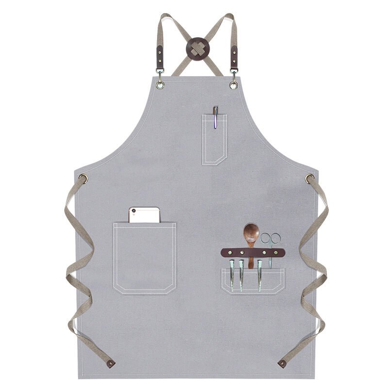 Apron wholesale simple baking fashion bartender custom canvas women's milk tea men's work apron - Image 5