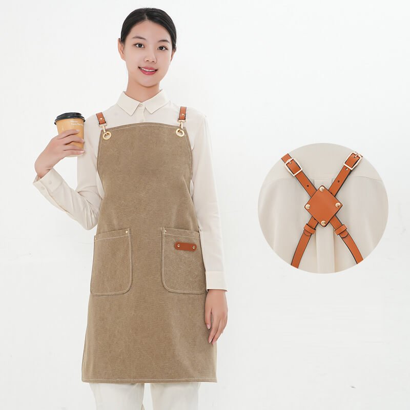 Direct selling barista denim apron restaurant milk tea cake baking canvas work clothes apron - Image 6