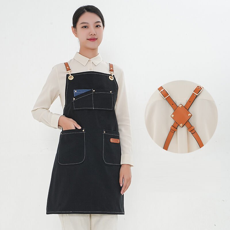 Direct selling barista denim apron restaurant milk tea cake baking canvas work clothes apron - Image 10