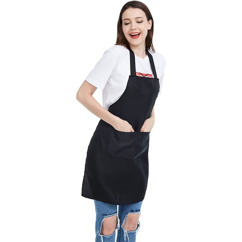 Modern simple halter neck apron polyester laces adjustable solid color apron advertising work apron manufacturers wholesale - Image 6
