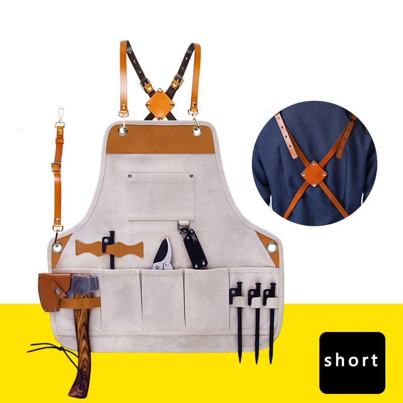 Thickened apron Japanese style outdoor wear-resistant canvas waist gardener carpenter handmade hairdressing work apron - Image 11