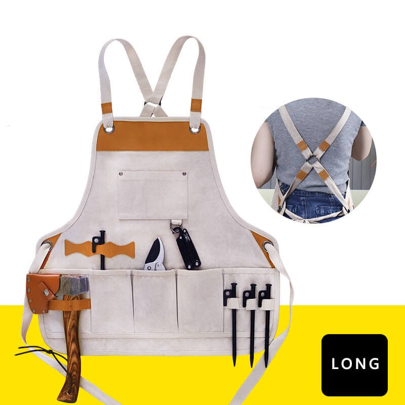 Thickened apron Japanese style outdoor wear-resistant canvas waist gardener carpenter handmade hairdressing work apron - Image 13