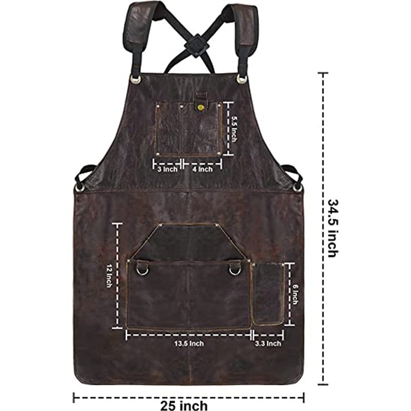 Electrician apron retro design garden design wear-resistant and stain-resistant microfiber leather mechanic work clothes carpenter apron - Image 4