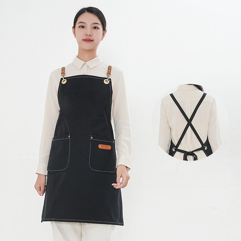 Direct selling barista denim apron restaurant milk tea cake baking canvas work clothes apron - Image 16