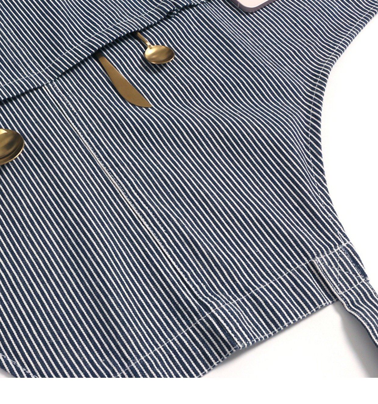 Halter neck striped apron for restaurants, cafes, bakeries, men and women Korean style fashion work clothes with printed logo - Image 7