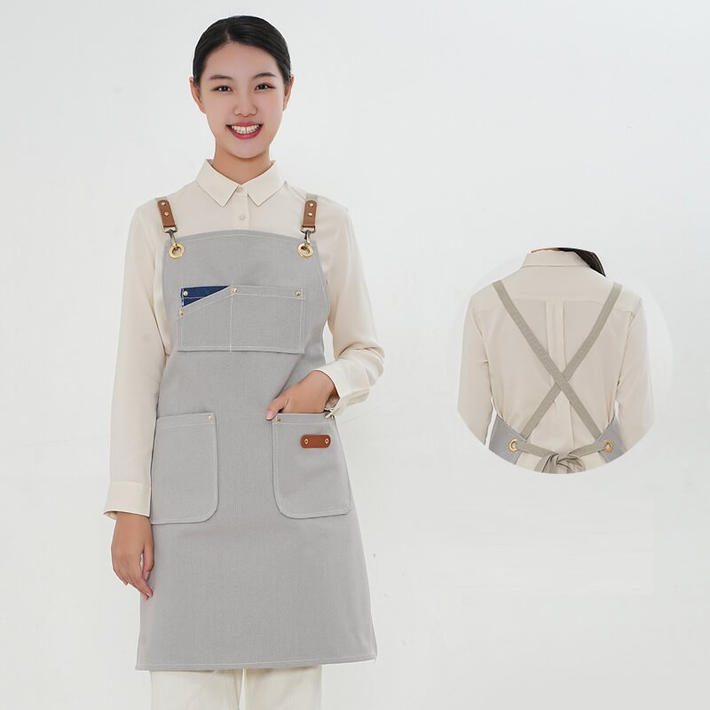 Direct selling barista denim apron restaurant milk tea cake baking canvas work clothes apron - Image 18