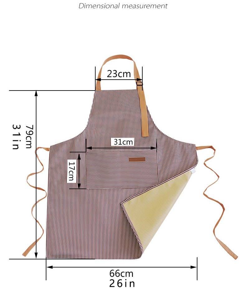 Striped halter neck waterproof apron for home kitchen nail art baking work clothes factory direct sales apron - Image 3