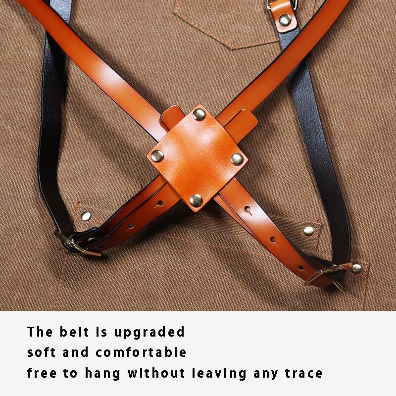 Waterproof canvas coffee chef apron men's printed logo milk tea shop florist catering work clothes women - Image 22