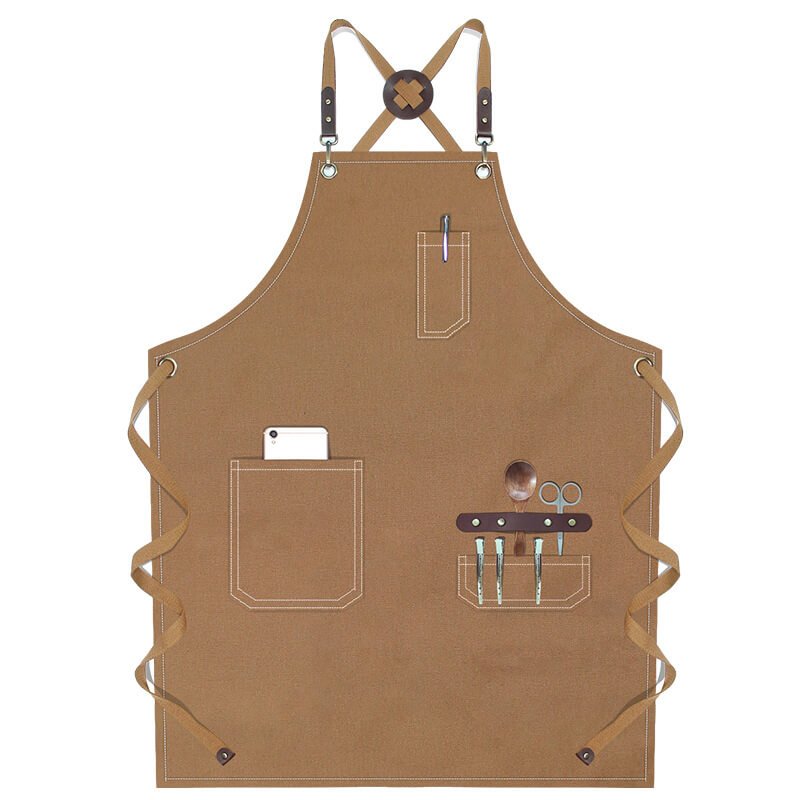 Apron wholesale simple baking fashion bartender custom canvas women's milk tea men's work apron - Image 13