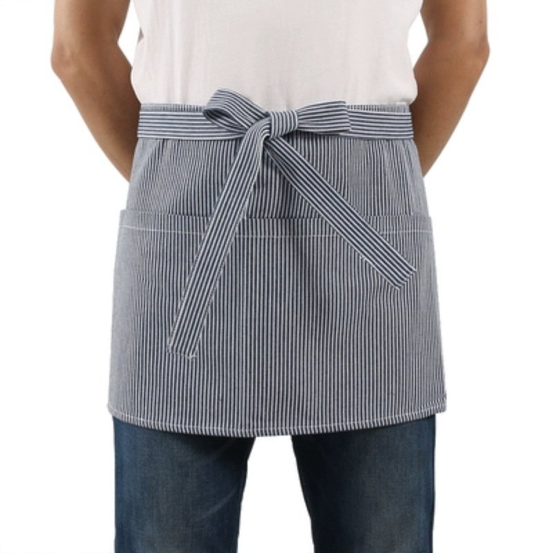 Halter neck striped apron for restaurants, cafes, bakeries, men and women Korean style fashion work clothes with printed logo - Image 6