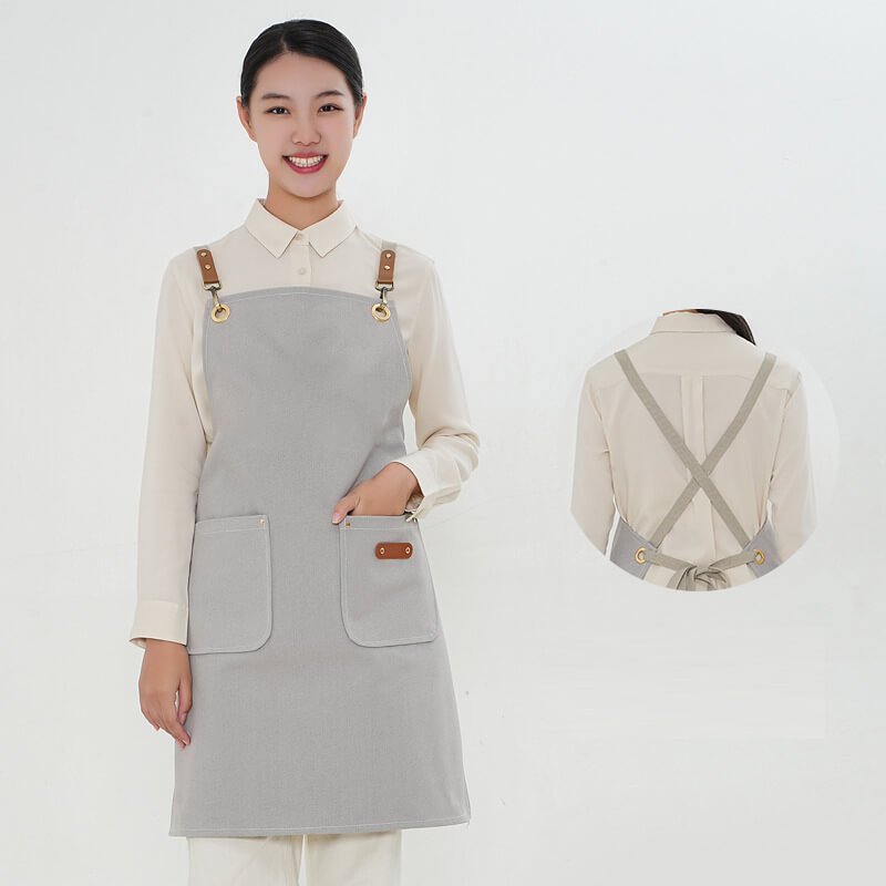 Direct selling barista denim apron restaurant milk tea cake baking canvas work clothes apron - Image 21