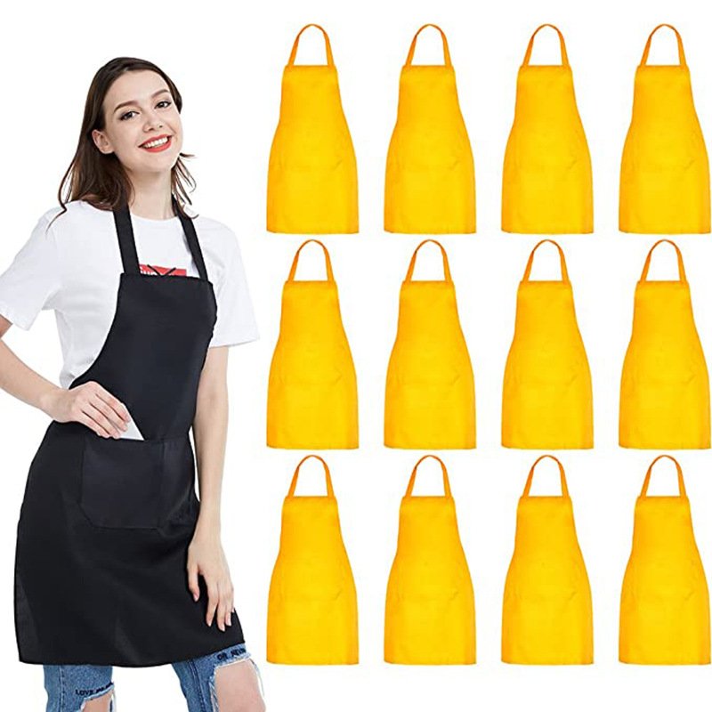 Modern simple halter neck apron polyester laces adjustable solid color apron advertising work apron manufacturers wholesale - Image 11