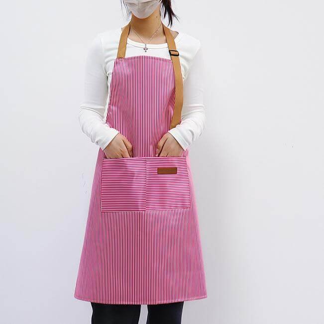Striped halter neck waterproof apron for home kitchen nail art baking work clothes factory direct sales apron - Image 12