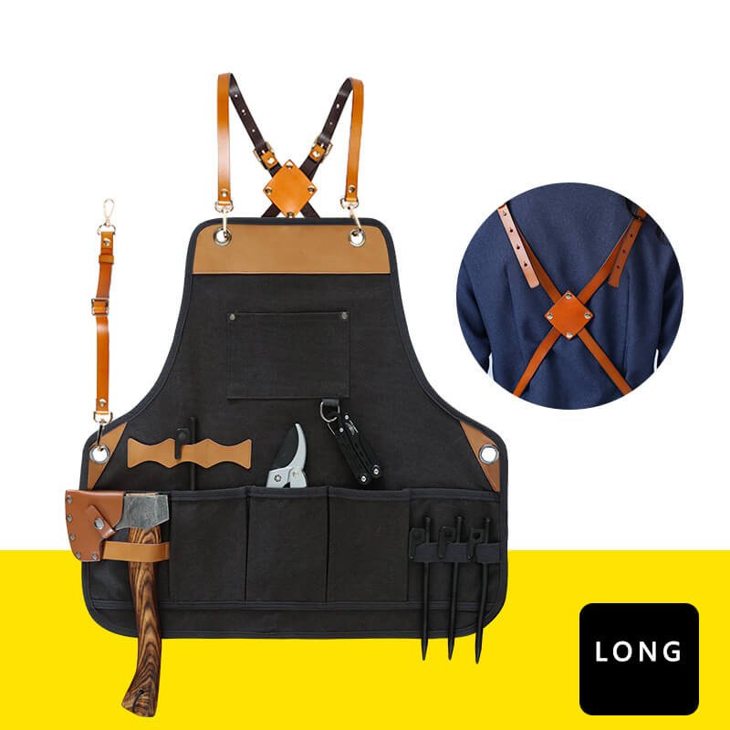 Thickened apron Japanese style outdoor wear-resistant canvas waist gardener carpenter handmade hairdressing work apron - Image 20