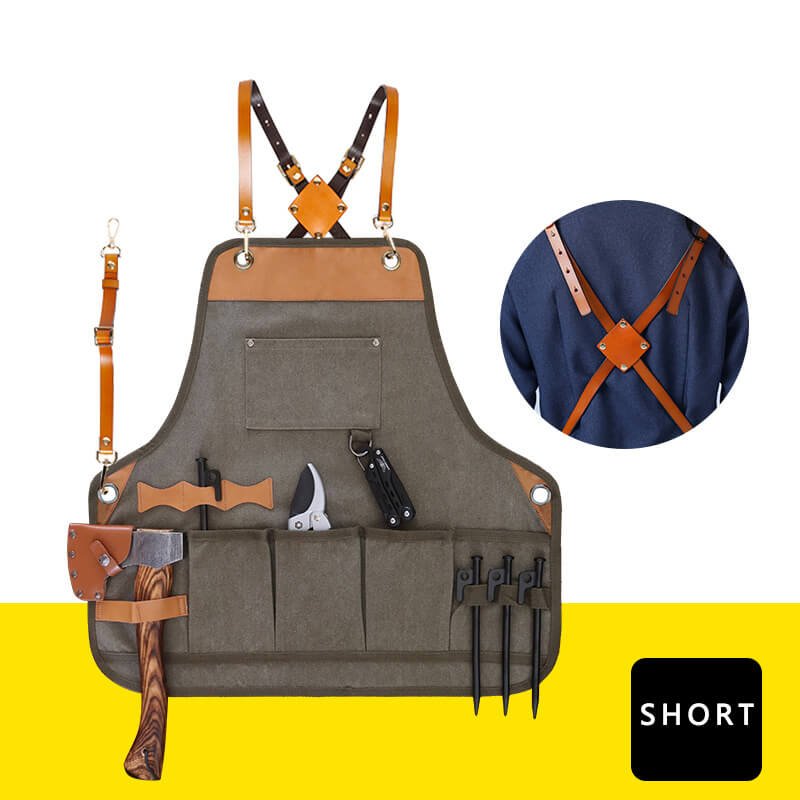 Thickened apron Japanese style outdoor wear-resistant canvas waist gardener carpenter handmade hairdressing work apron - Image 2