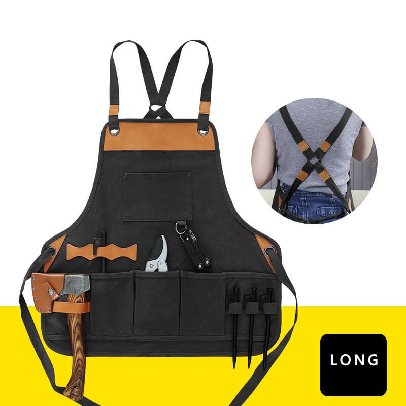 Thickened apron Japanese style outdoor wear-resistant canvas waist gardener carpenter handmade hairdressing work apron - Image 5