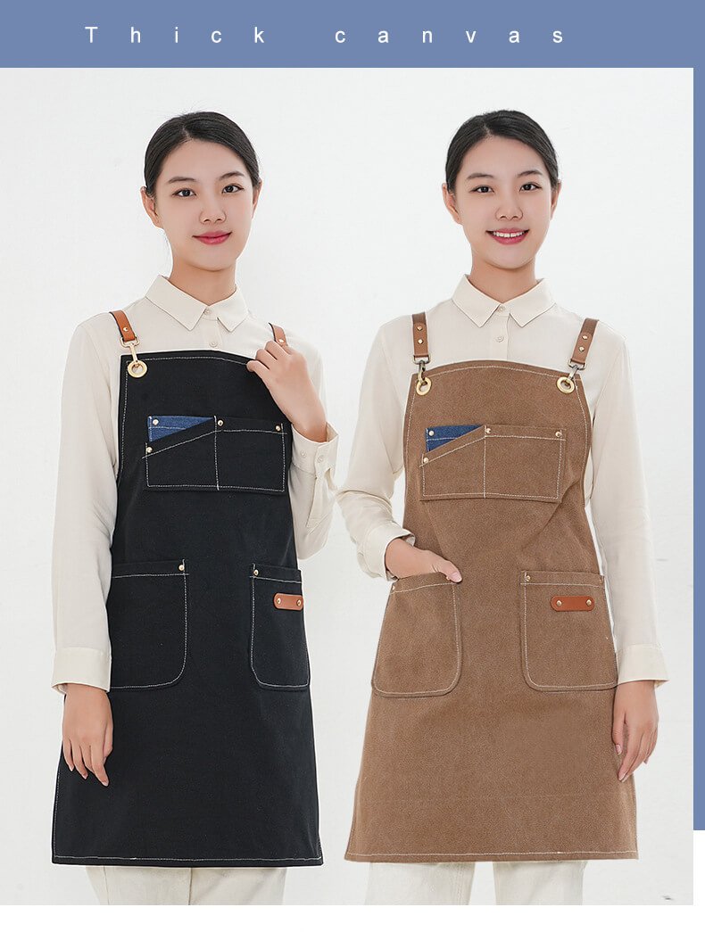 Direct selling barista denim apron restaurant milk tea cake baking canvas work clothes apron - Image 5