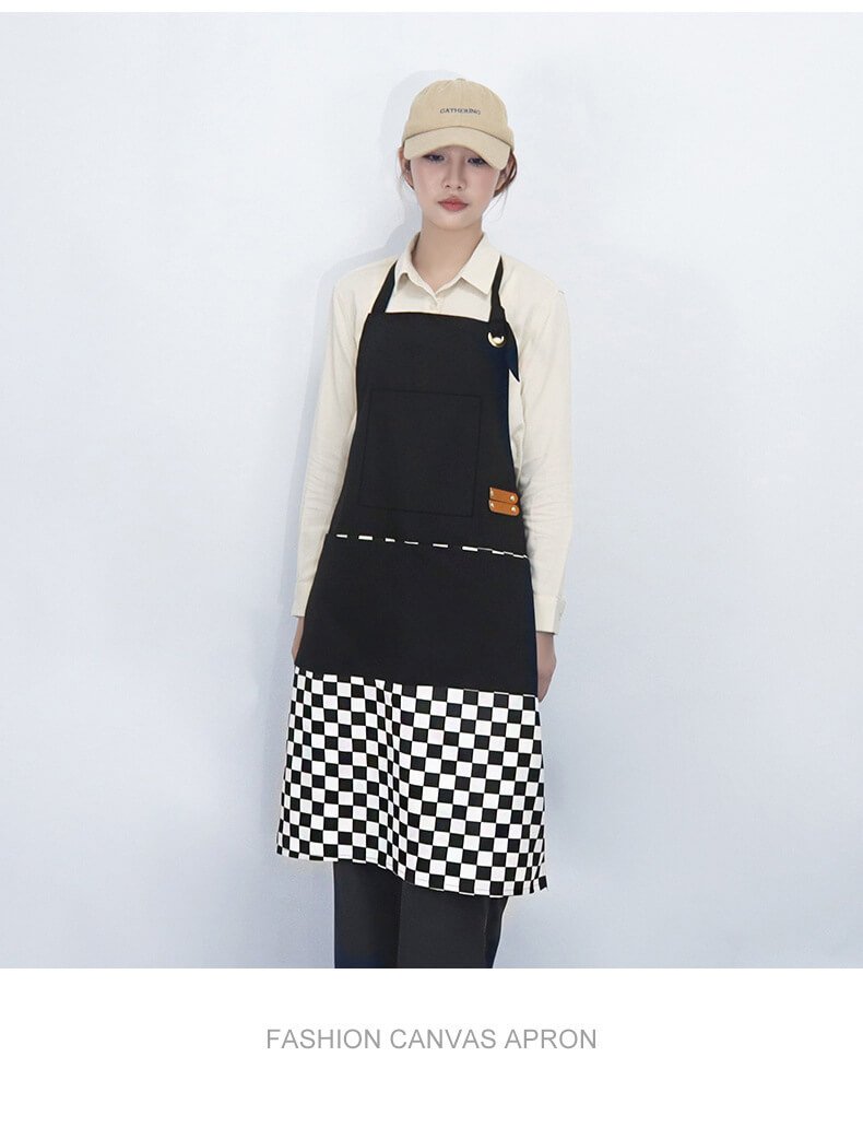 Canvas apron fashionable floral work clothes new summer thin bakery dessert chef coat can be customized logo - Image 4