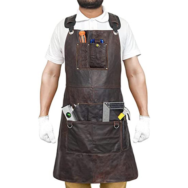 Electrician apron retro design garden design wear-resistant and stain-resistant microfiber leather mechanic work clothes carpenter apron