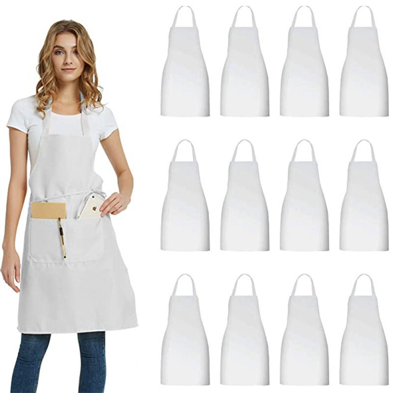 Modern simple halter neck apron polyester laces adjustable solid color apron advertising work apron manufacturers wholesale - Image 5