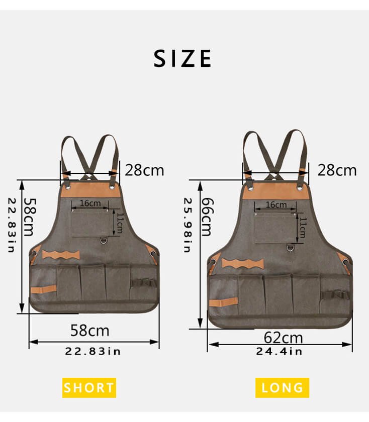 Thickened apron Japanese style outdoor wear-resistant canvas waist gardener carpenter handmade hairdressing work apron - Image 3