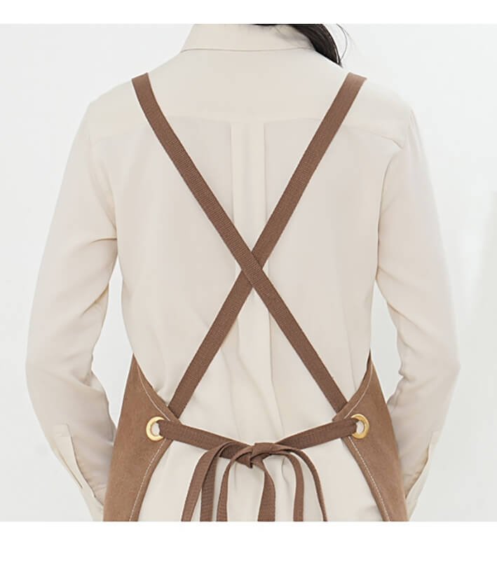 Waterproof canvas coffee chef apron men's printed logo milk tea shop florist catering work clothes women - Image 15