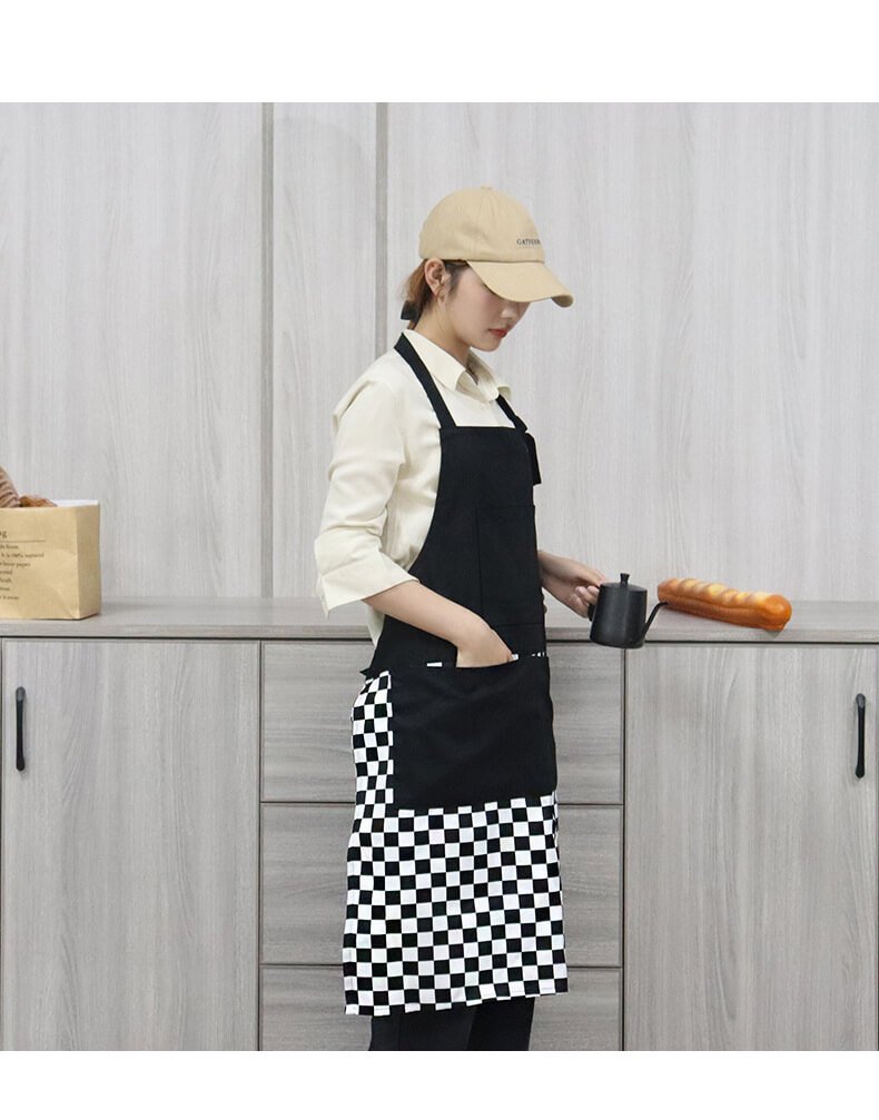 Canvas apron fashionable floral work clothes new summer thin bakery dessert chef coat can be customized logo - Image 6