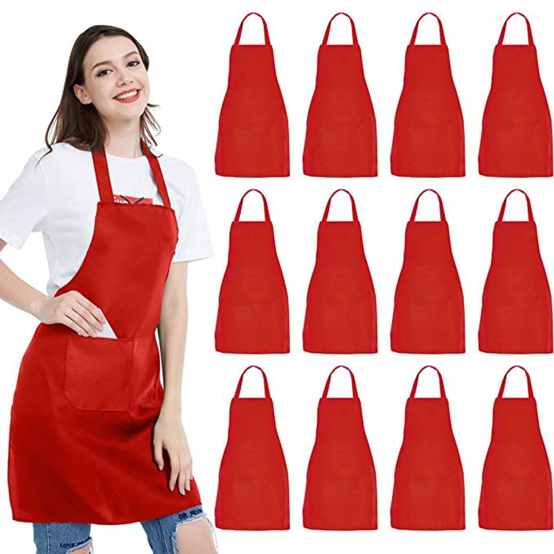 Modern simple halter neck apron polyester laces adjustable solid color apron advertising work apron manufacturers wholesale - Image 8