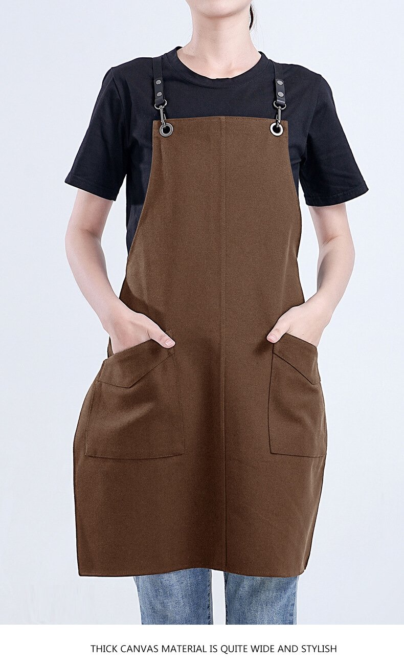 New apron for men, canvas work clothes, barber shop, bakery, kitchen, coffee shop, commercial custom printing - Image 7
