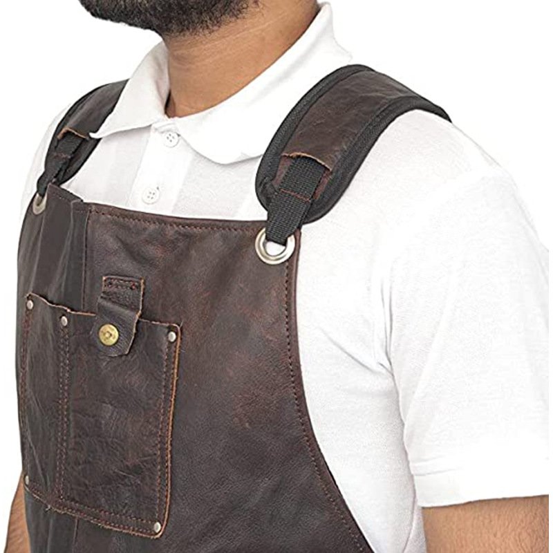 Electrician apron retro design garden design wear-resistant and stain-resistant microfiber leather mechanic work clothes carpenter apron - Image 5