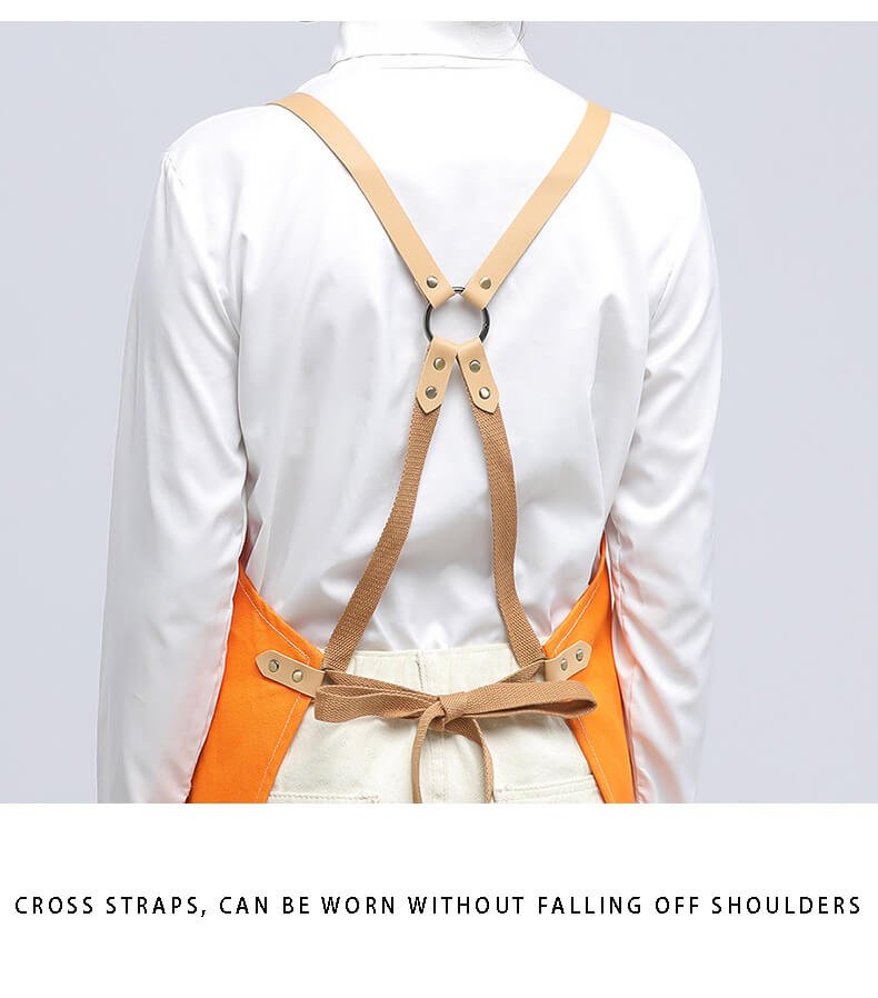 Women's apron wholesale bakery bartender custom logo canvas men's fashion denim work apron - Image 4