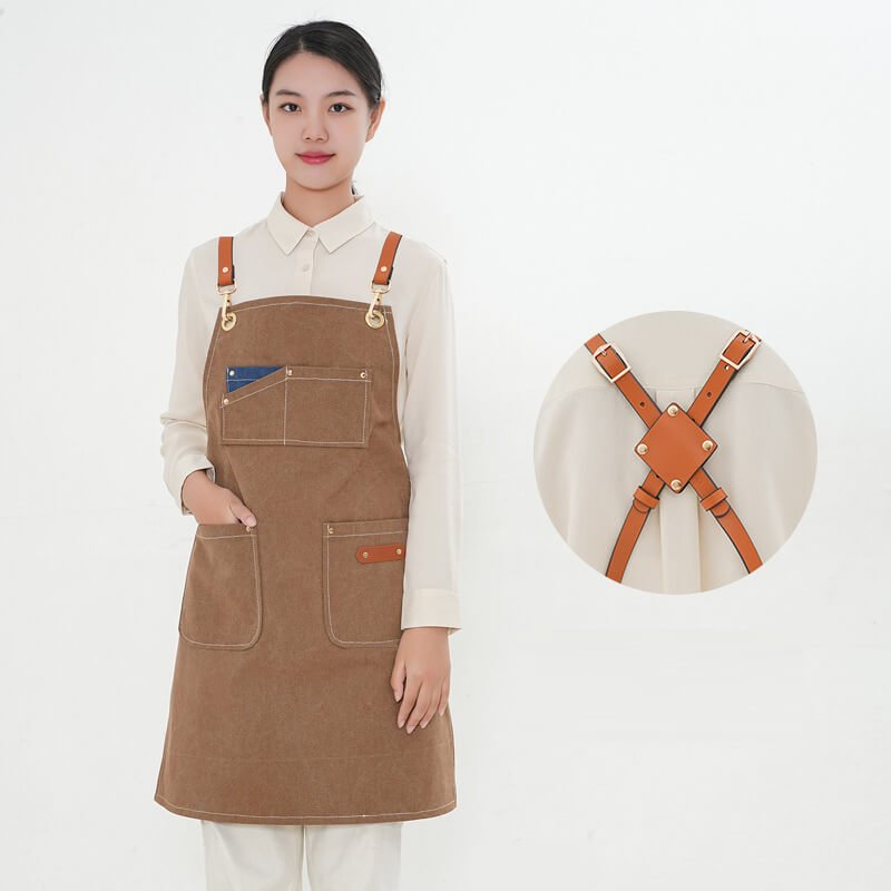 Direct selling barista denim apron restaurant milk tea cake baking canvas work clothes apron - Image 19