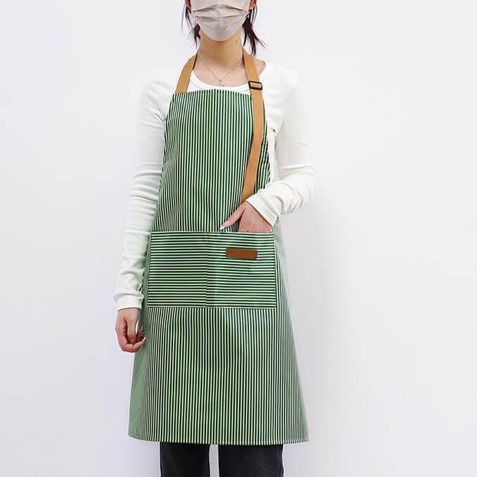 Striped halter neck waterproof apron for home kitchen nail art baking work clothes factory direct sales apron - Image 9