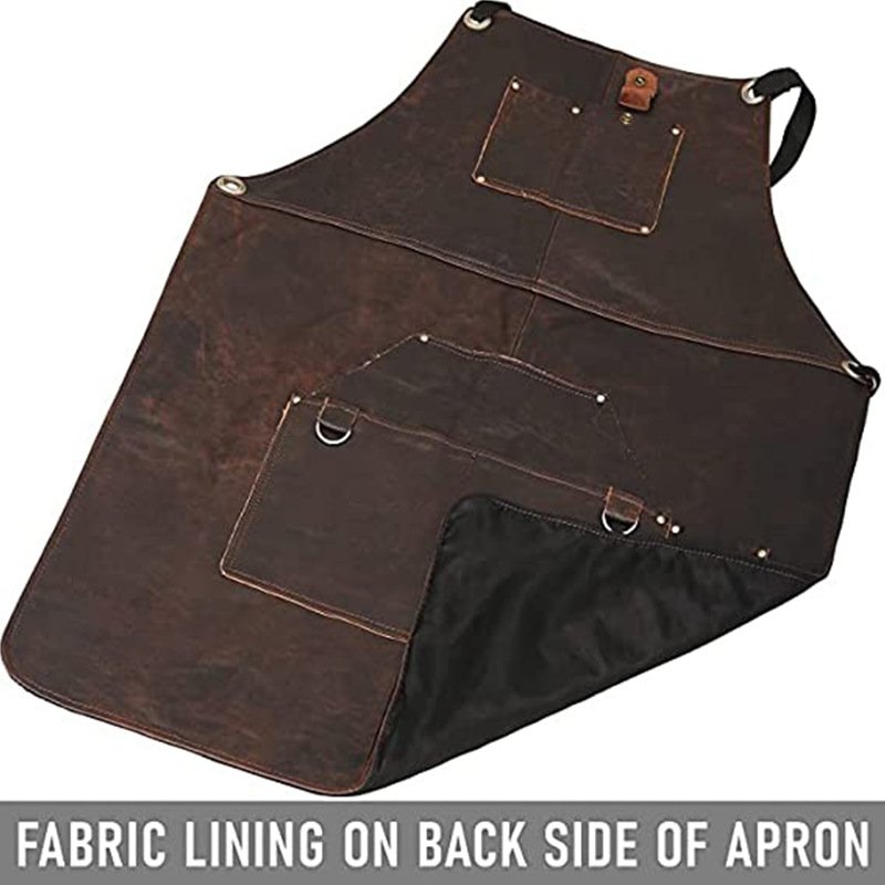 Electrician apron retro design garden design wear-resistant and stain-resistant microfiber leather mechanic work clothes carpenter apron - Image 6