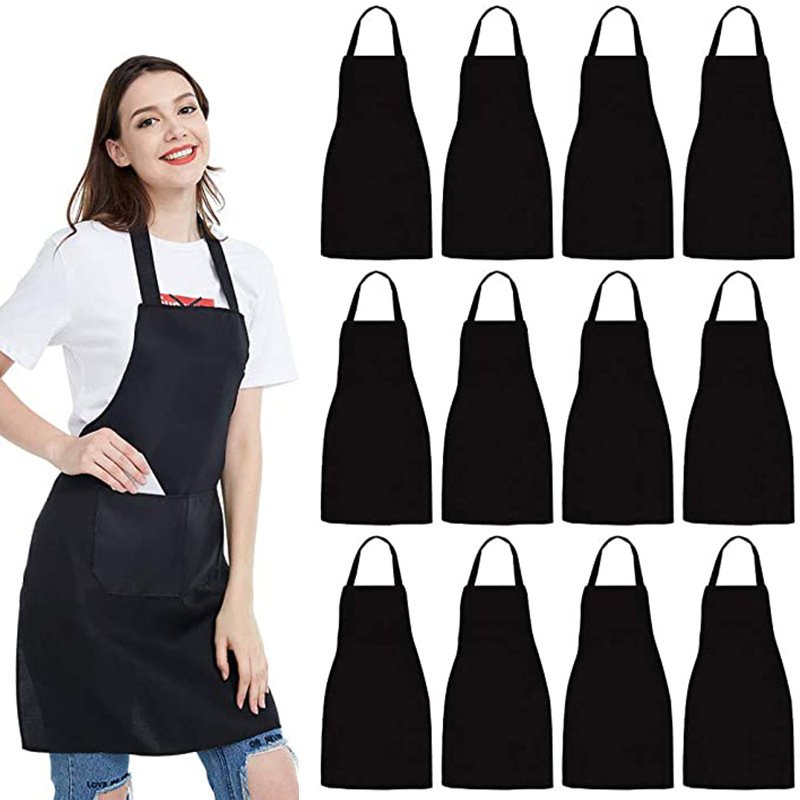 Modern simple halter neck apron polyester laces adjustable solid color apron advertising work apron manufacturers wholesale - Image 10