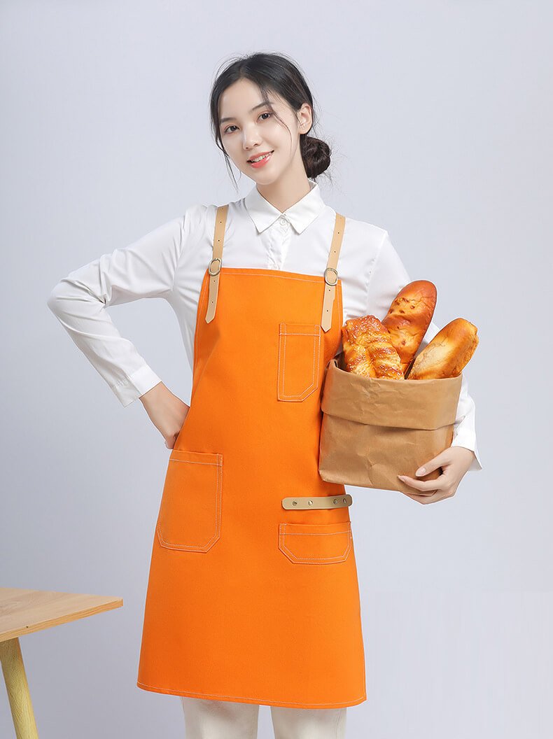 Women's apron wholesale bakery bartender custom logo canvas men's fashion denim work apron - Image 2
