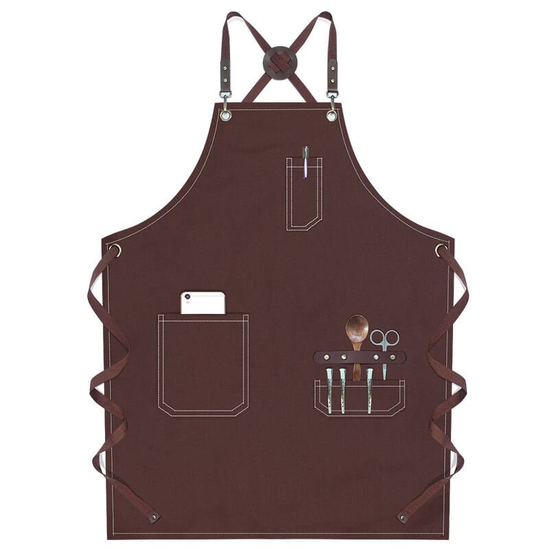 Apron wholesale simple baking fashion bartender custom canvas women's milk tea men's work apron - Image 15
